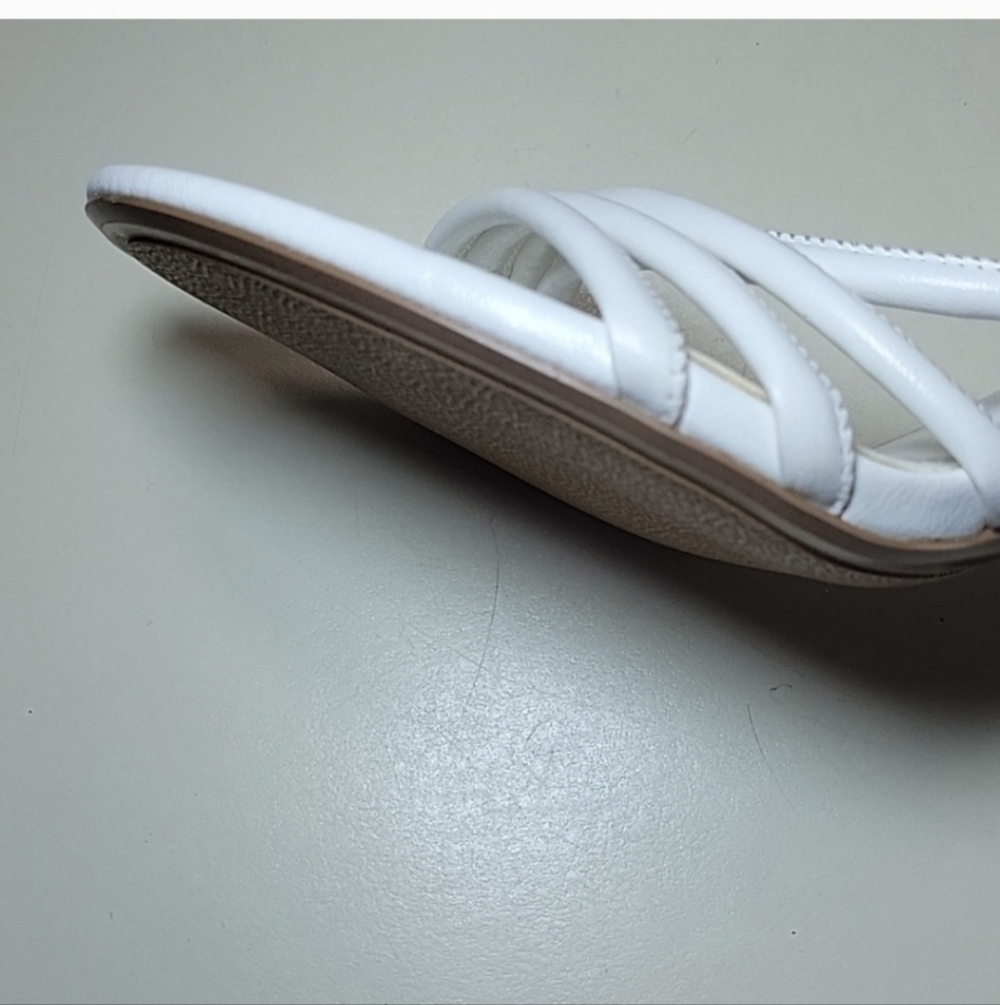ZARA WHITE Angular Strappy Heels Size 8 - Picture 9 of 15